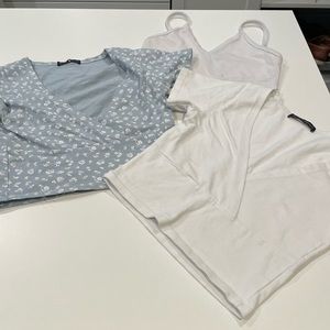 Brandy Melville cropped cross over T shirt and tank